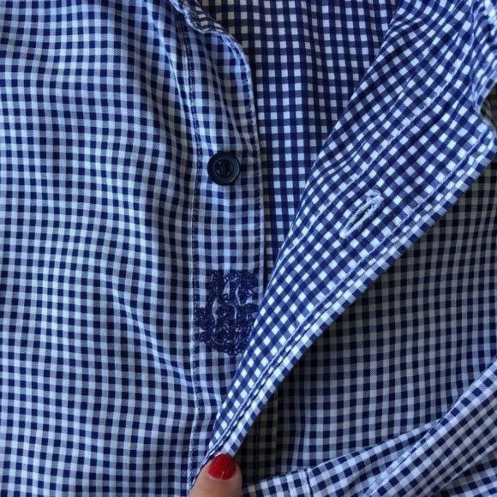 Robert Graham Button Down Gingham Plaid Embroider… - image 5